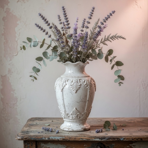 French Provincial Lavender Vase