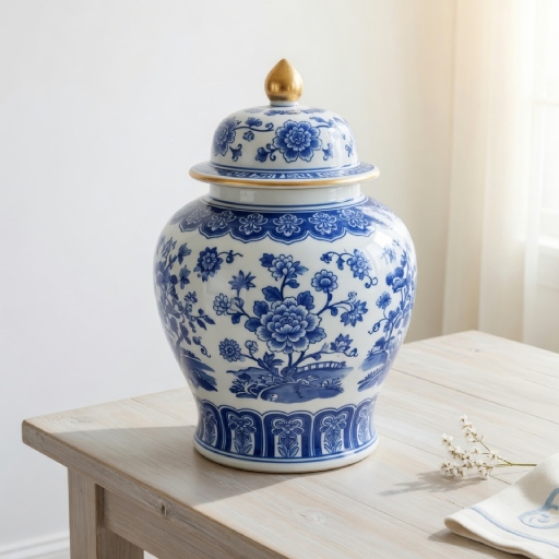 Classic Blue & White Ginger Jar - Hamptons Style