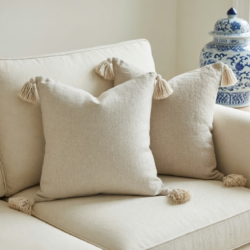 Neutral Linen Throw Pillows